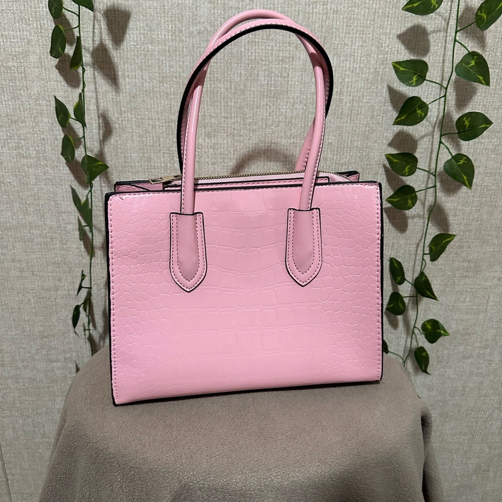 SHEIN Pink Crocodile-Embossed Shoulder Bag